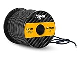 fuxton Gummiseil 6 mm 10 m schwarz, elastisch (Expanderseil, Gummiband, Gummischnur,...