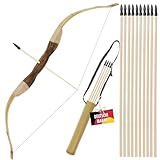 FLITZEBOGEN Bamboo Set - 40 Zoll - Kinderbogen aus Holz, Anfängerbogen mit...