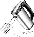 NWOUIIAY Handmixer Elektrisch 300W Handrührgerät mit 2 Rührbesen & 2...