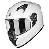 ILM Motorradhelm Kinder Integralhelm Full Face ECE Model MF521,Weiß,XL