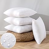EMEMA 4er Set Kissen Wasserfest 45x45 cm Füllung Outdoor Wetterfest...