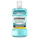 LISTERINE Cool Mint milder Geschmack (600 ml), antibakterielle Mundspülung ohne...