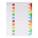 Westcott Register für Ordner A4 | Trennblätter für Din A4 Ordner | 10...