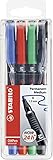 Folienstift - STABILO OHPen universal - permanent medium - 4er Pack - grün, rot, blau,...