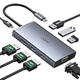 USB C Docking Station Dual Monitor 2 HDMI, 8 in 1 Laptop Dockingstation mit Zwei HDMI,...