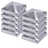 10x BigDean Pfostenkappe 101x101 mm voll verzinkt Pfahl Pfosten Schutzkappe...