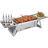 ZANNZA Edelstahl-BBQ-Grill, Tragbarer Multifunktionaler Outdoor-Camping-Klappgrill,...