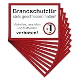 10 Stück Brandschutztür Premium Aufkleber A4 | 21 x 29,7cm DIN 4066verkeilen,...