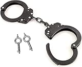 KOSxBO Black Handcuffs - Handschellen Polizei echt Stahl Security Zubehör...