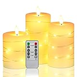Da by LED Kerzen, mit eingebetteten Lichterketten, 3-LED-Kerzen, mit...