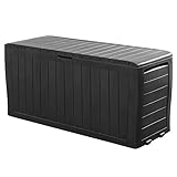 Deuba® Gartenbox Wetterfest Griffmulden Rollen UV-beständig 270L Garten Balkon...