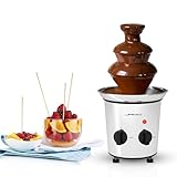 Jago® Schokoladenbrunnen 275W - 3 Etagen, Max. Kapazität 1 kg Schokolade, Edelstahl,...