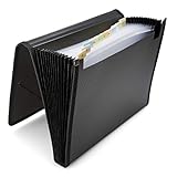 OFFICE POINT Fächermappe A4 | Dokumentenmappe Schwarz | Fächerordner zum...