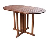Spetebo Gartentisch oval aus Eukalyptus Holz - 120x70x73 cm - Klappbarer Holz Biergarten...