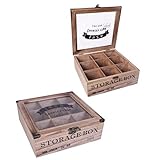 Nostalgische Vintage Teebox aus Echtholz Teebeutelbox Teebeutelhalter Texholzbox...