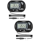 Thlevel 2 Stück Aquarium Thermometer LCD Digitalanzeige mit Saugnapf und Sonde für...