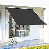 BelleMax Markise Einziehbar, 150x150cm (BxL), Tiefe 120cm, Balkonmarkise...