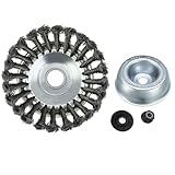 Trade-Shop Stahlrad/Stahlbürste/Mähkopf inkl. Adapter-Set kompatibel mit Stihl, Worx,...