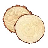 Holzscheiben, 2 Stücke Baumscheiben Tischdeko 20-22CM, Unvollendete Holzkreise,...