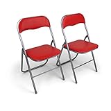 HAEST - Klappstühle 2er Set, Klappstuhl gepolstert mit Metallrahmen &...