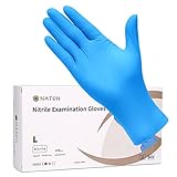 NATON Einmalhandschuhe Groß Puderfrei Nitrilhandschuhe - 100 Stück/Box Blau...