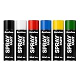 Sprayfarben-Set 6 Farben je 200 ml. Schnelltrocknende Sprühfarben für Holz, Stein, Wand,...