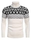 COOFANDY Norweger Pullover Herren Rollkragen Winterpullover Strick Winter Warm...