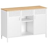 SONGMICS Aufbewahrungsschrank, Metallschrank, Schrank mit Doppeltür, Sideboard,...