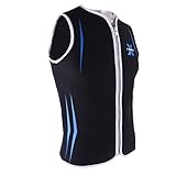 Herren Neoprenanzug Weste Reißverschluss vorne 3 mm Surf Surfen Top XL Schwarz