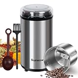 Suewow Elektrische Kaffeemühle - Leistungsstarker 200W Motor, abnehmbare Bohnen- und...