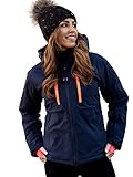 BOLF Damen Winterjacke Skijacke Snowboardjacke Schneejacke mit Kapuze Schneefang Bündchen...