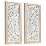 JUJOYBD Holz Ornament Wandbild Groß Wanddeko Wanddekoobjekt 48x48 cm Bohostyle...