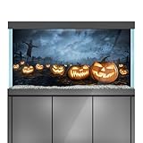 LYYAB Aquarium Hintergrund Aufkleber Halloween Kürbis Nacht Fisch Tank Reptilien...