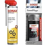 SONAX SilikonSpray mit EasySpray (400 ml) Schmiermittel schmiert & GummiPfleger mit...