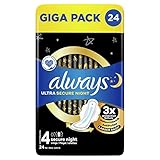 Always Ultra Binden Damen Gr. 4, Secure Night (24 Damenbinden mit Flügeln) Giga Pack,...