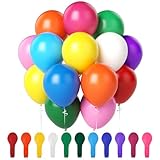 Oamwrae 110 Stück Luftballons Bunt, 12 Zoll Latex Partyballons, Bunte Luftballons Helium...