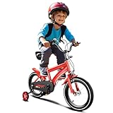 HauTour Kinderfahrrad, 14 Zoll Kinderfahrrad Höhenverstellbar Kinderfahrrad mit...