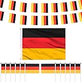 AhfuLife Deutschland Flagge Gesetzt, 10m Deutschland Fahnenkette, 12 Stück...