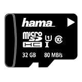 Hama microSDHC 32GB Class 10 UHS-I 80MB/s Karte inkl. SD Adapter