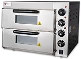 Beeketal 'BPO33-2' Profi Doppel Kammer Pizzaofen mit 2x 400x400 mm Schamottstein...