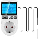 Seamuing Thermostat Steckdose 16A 220V Digitaler Temperaturregler mit Fühler...