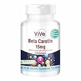 Beta Carotin 15 mg - 120 Softgels - 2,5 mg Retinoläquivalent (RAE) / 5000 I.E. Vitamin A,...