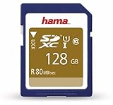 Hama 128 GB SDXC-Speicherkarte, Class 10, V10, UHS-I (bis zu 90MB/s, für Full-HD- und...