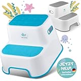 wee whale Tritthocker Kinder 2 Stufen [rutschfeste OBERFLÄCHE] - Hocker Kinder mit...