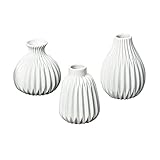 Esko Vase aus Porzellan, Weiß, 3 Stück