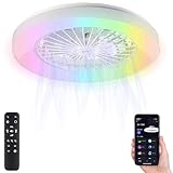 Sichler Haushaltsgeräte Deckenlüfter: 2in1-WLAN-Deckenleuchte & Ventilator,...