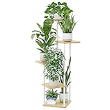 Bamworld Blumenständer Pflanzenständer Blumenhocker Pflanzenregal Indoor Weiss...