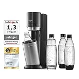 SodaStream Wassersprudler DUO Umsteiger ohne CO2-Zylinder, 1x 1L Glasflasche und 3x 1L...