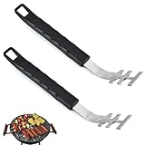 Wzhtuzi Grillrostheber, 2 Stück Edelstahlkopf Grillrost-Heberhitzebeständiger...