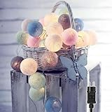 Ciskotu lichterkette Innen mit Stecker, 3.8M Lichterkette Lampions 20 LEDs，Lichterkette...